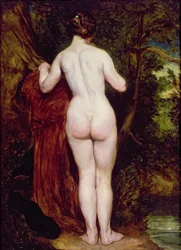 Standing Female Nude by a Stream